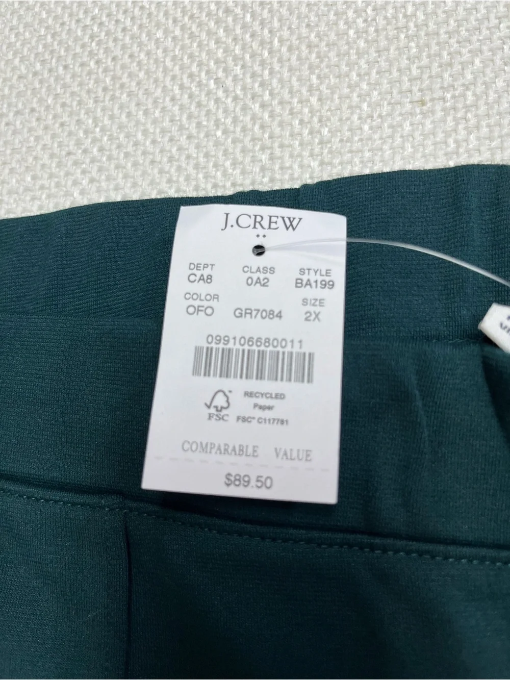 J. Crew Women's Straight Leg Dress Pants in Deep Teal